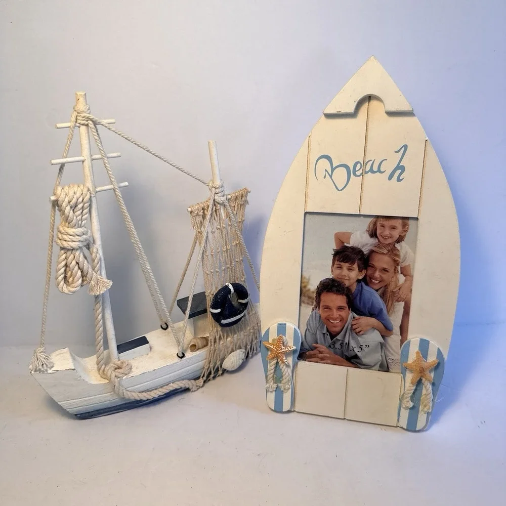 Beach Decor Sailboat And Beach Frame